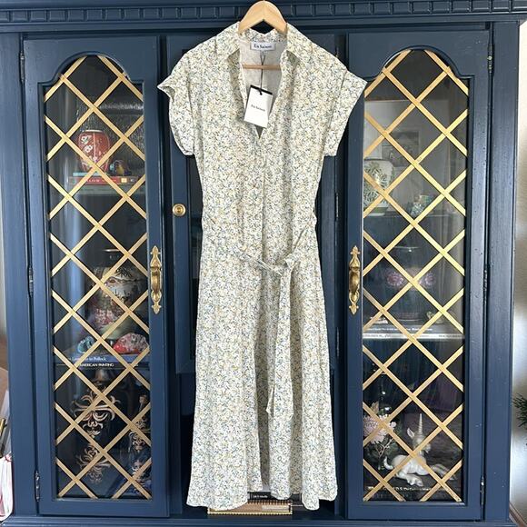 En Saison Carolina Midi Dress NWT medium teal/multi color eyelet button front - Picture 3 of 11